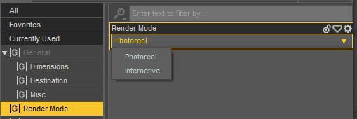 daz3d render mode settings