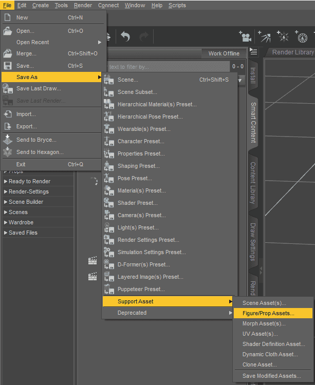 daz3d saving extracted object