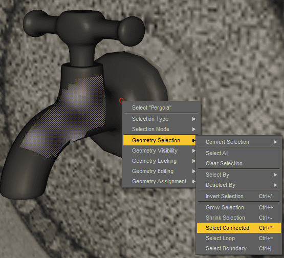 daz3d select connected