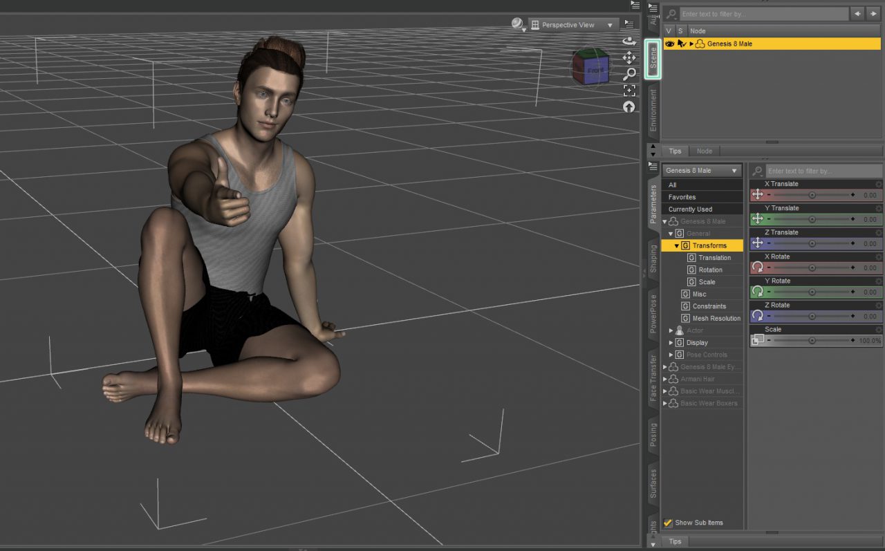 selecting a figure in daz studio