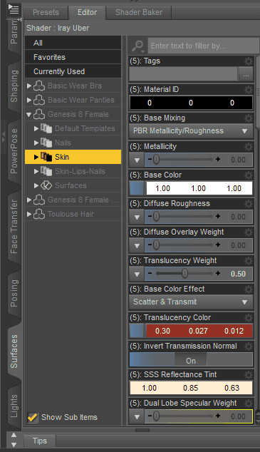 daz3d simple skin color change
