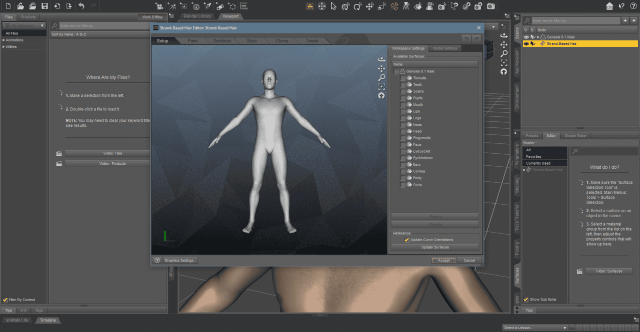 daz3d strand based hair editor
