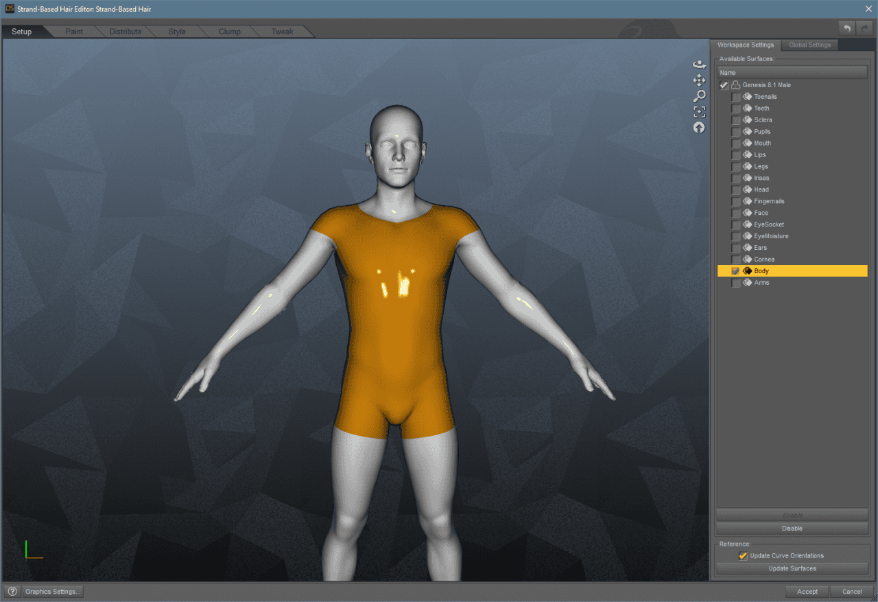 daz3d strand based hair setup