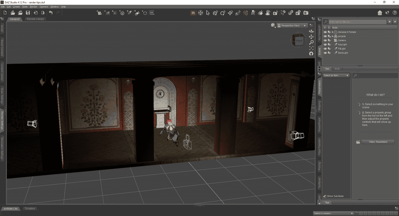 daz studio three lighting setup