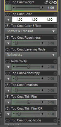 daz3d top coat weight