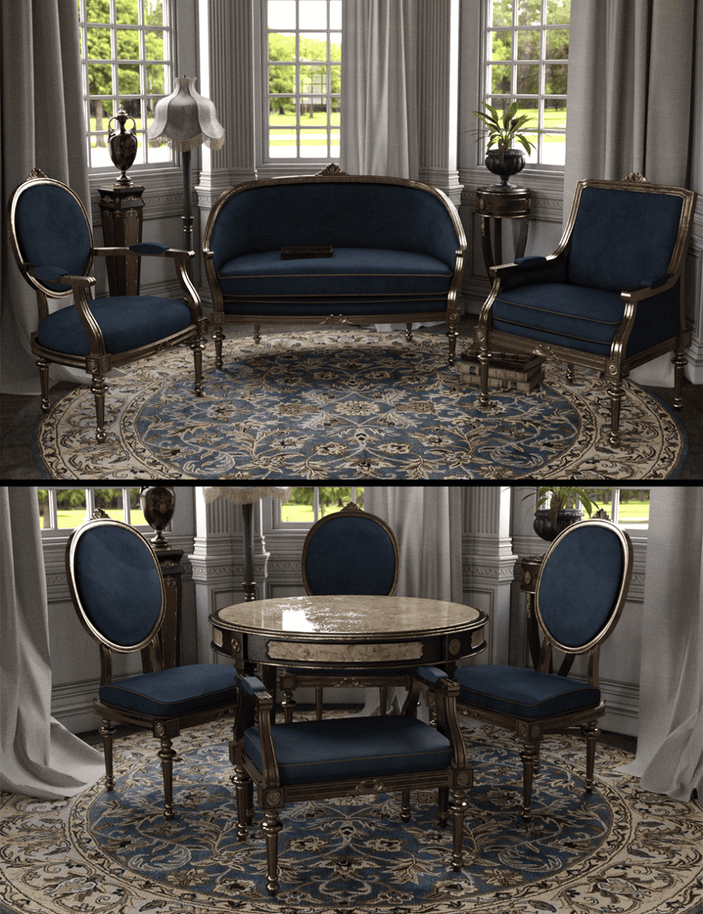 daz3d vintage furniture iray