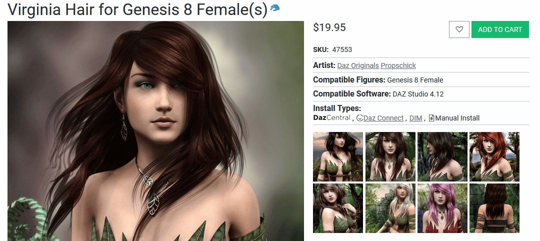 daz3d virginia hair asset