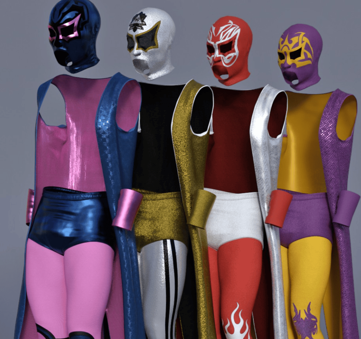 dforce luchador wrestling outfit textures