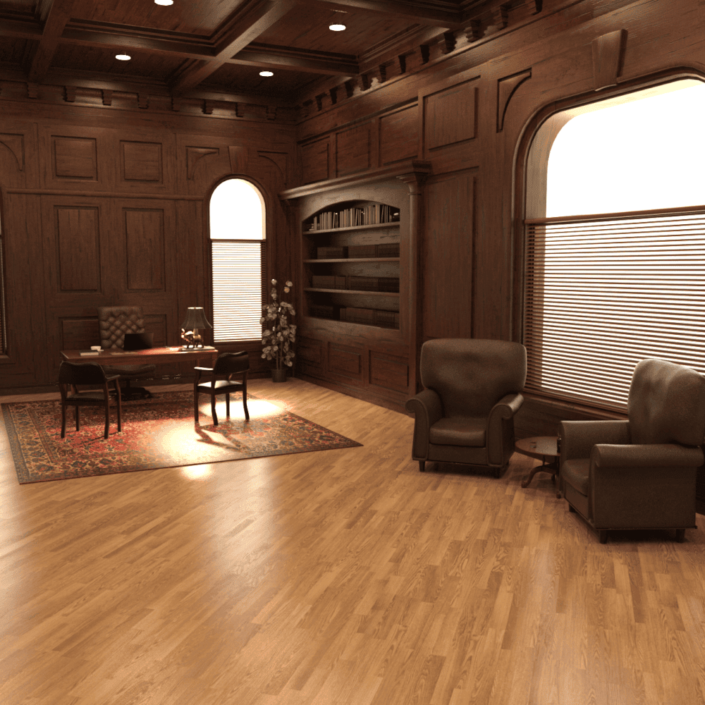 Image showing the overview of an estate office 3d model