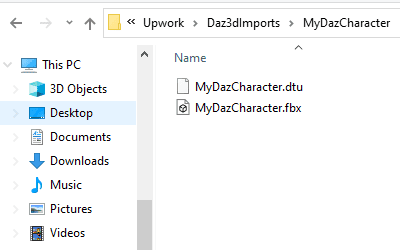 export from daz asset location