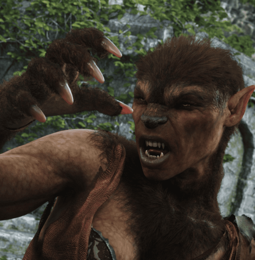 female werwolf 3d asset