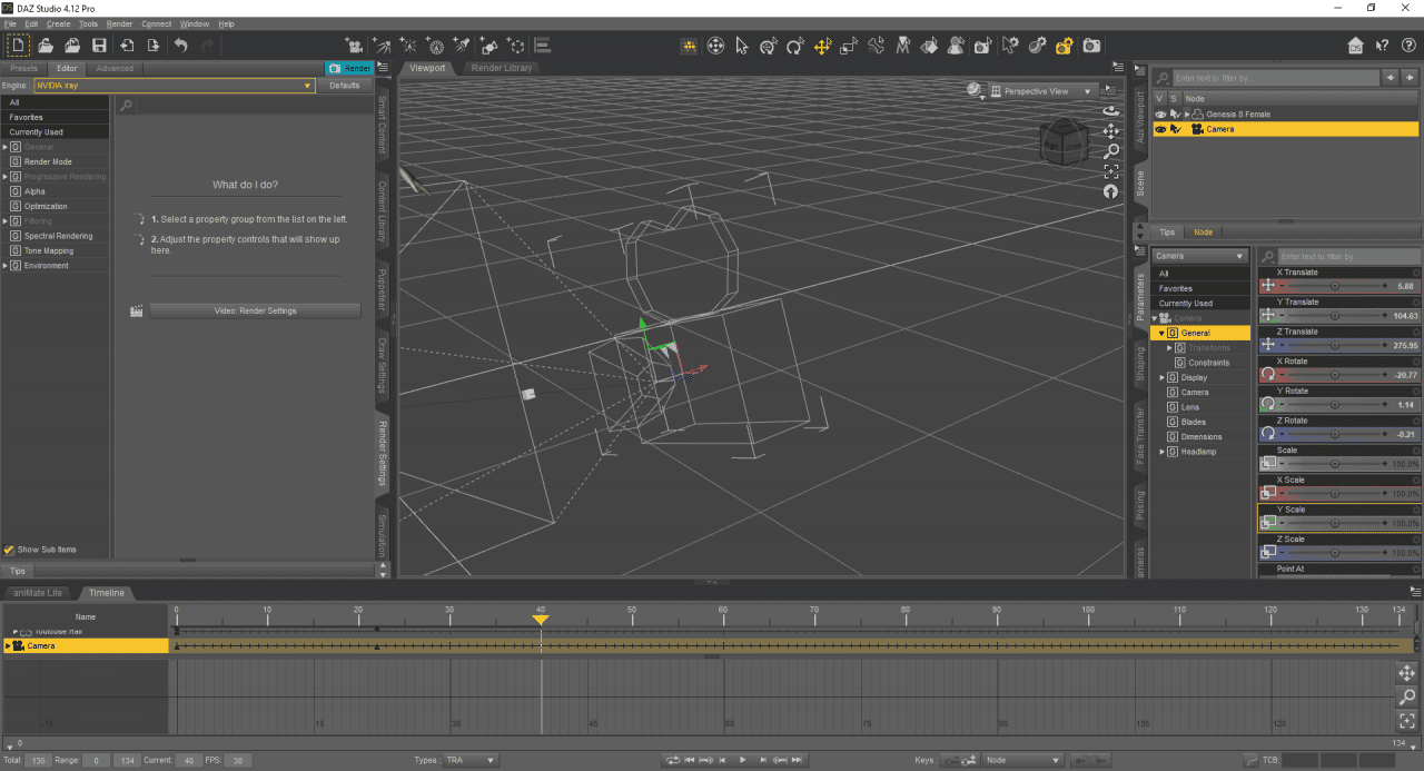 fly-through animation in daz studio