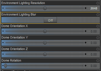 HDRI dome settings inside daz studio