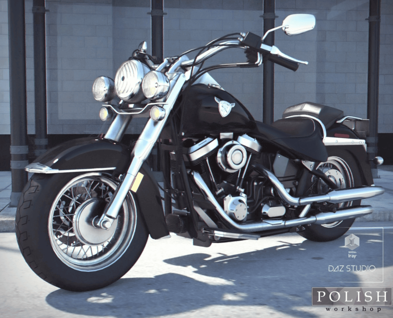 heavy motorcycle road cruiser 3d asset