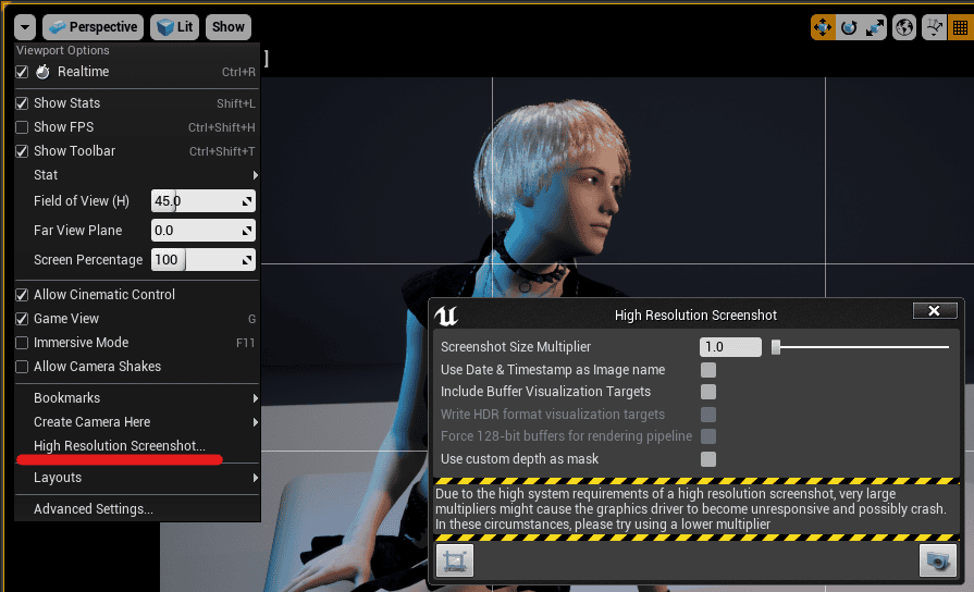 high res screenshot tab location
