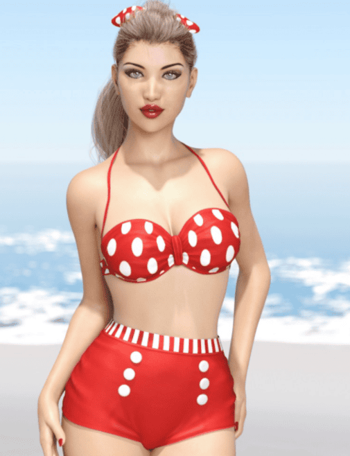 high wait daz3d bikini 3d model