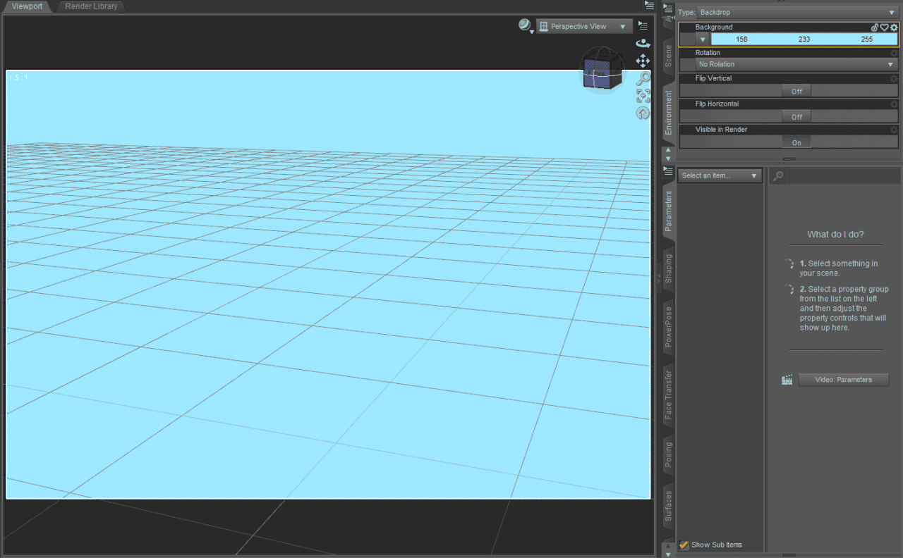 daz studio backdrop color