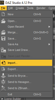 import blender 3d model into daz studio