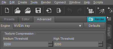 iray advanced texture compression panel daz studio