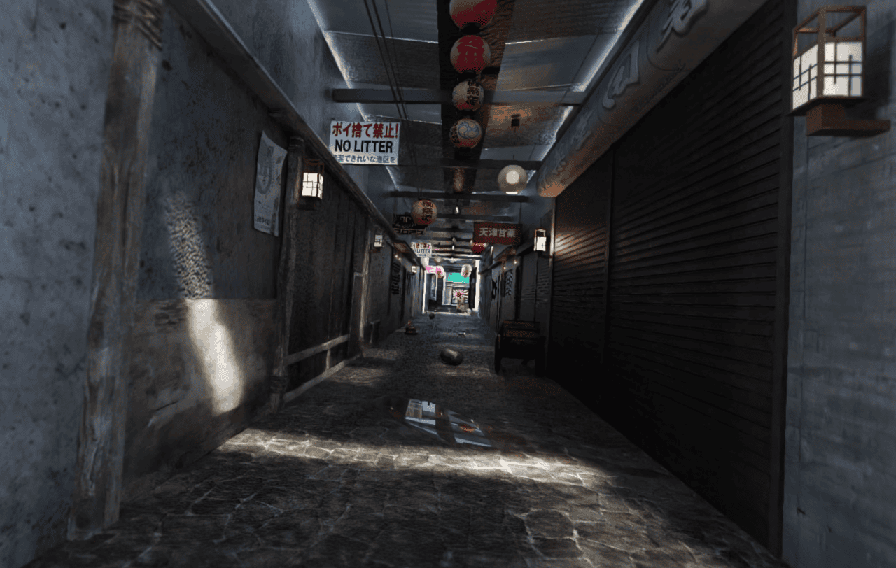 japanese store alley 3d model