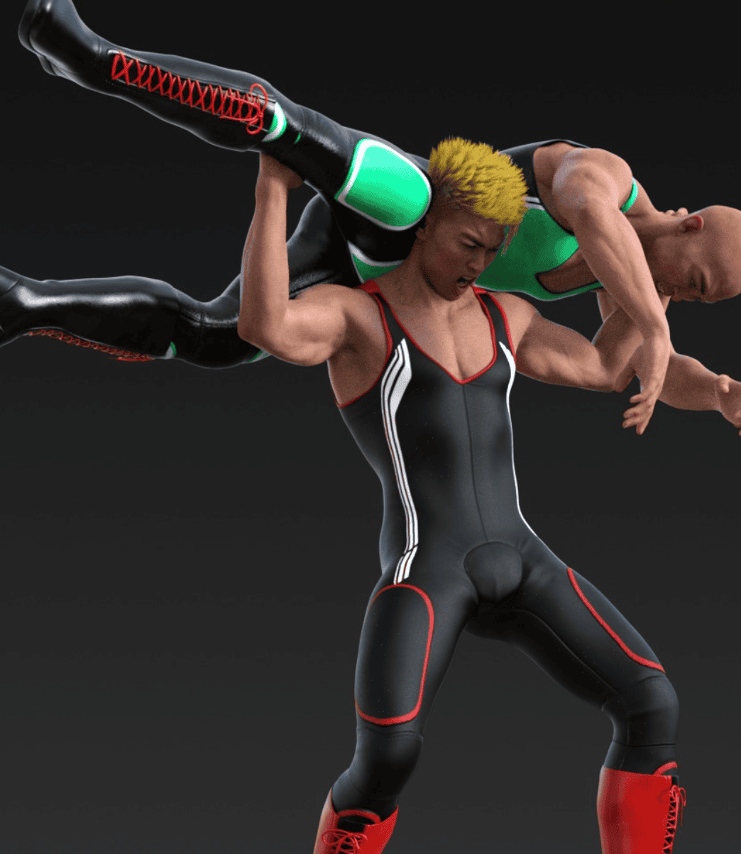 male daz genesis wrestling animations