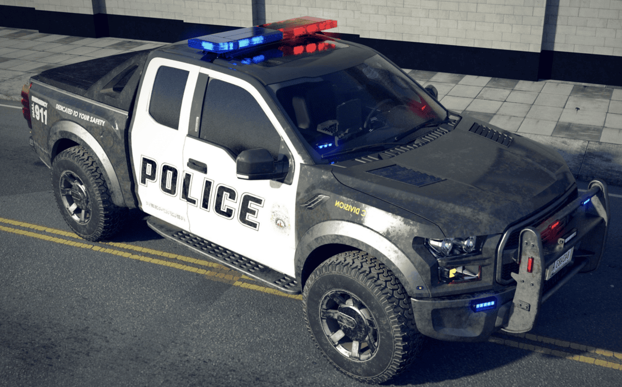 metro police truck 3d model