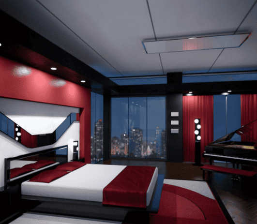 modern room bedroom daz3d