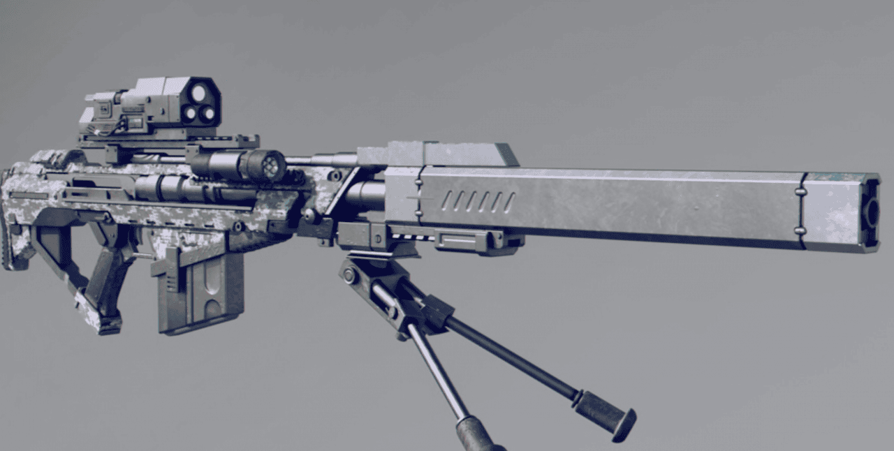 modern sniper rifle 3d model
