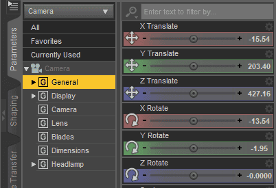 Move daz camera menu