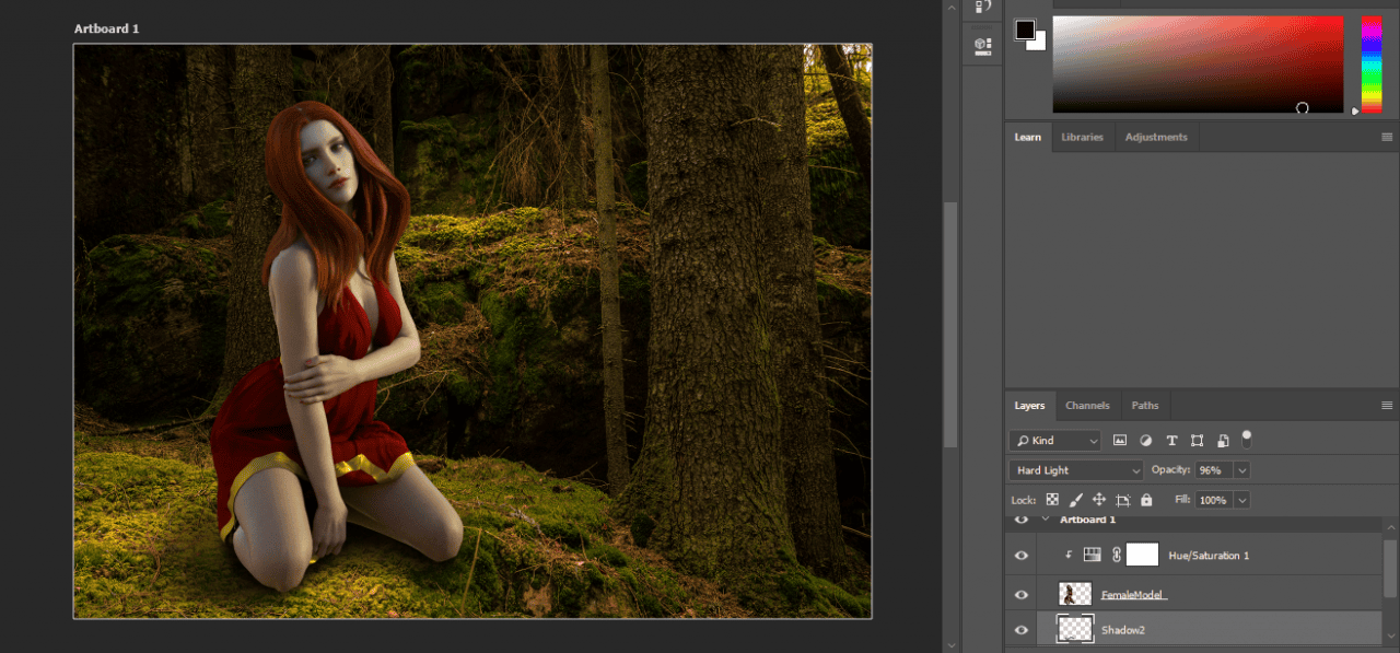 photohop daz shadows rose model