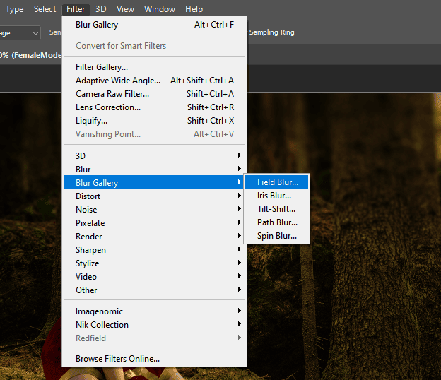 photoshop blur gallery field image treatment