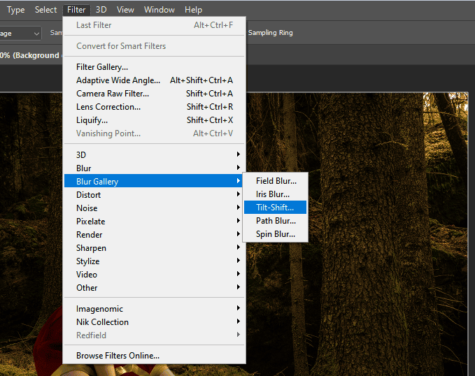 photoshop blur gallery tilt shift blur background