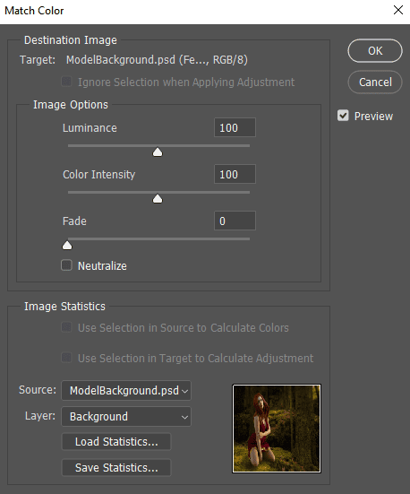 photoshop image adjustment match color