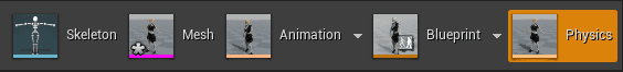 physics asset location in skeletal mesh window
