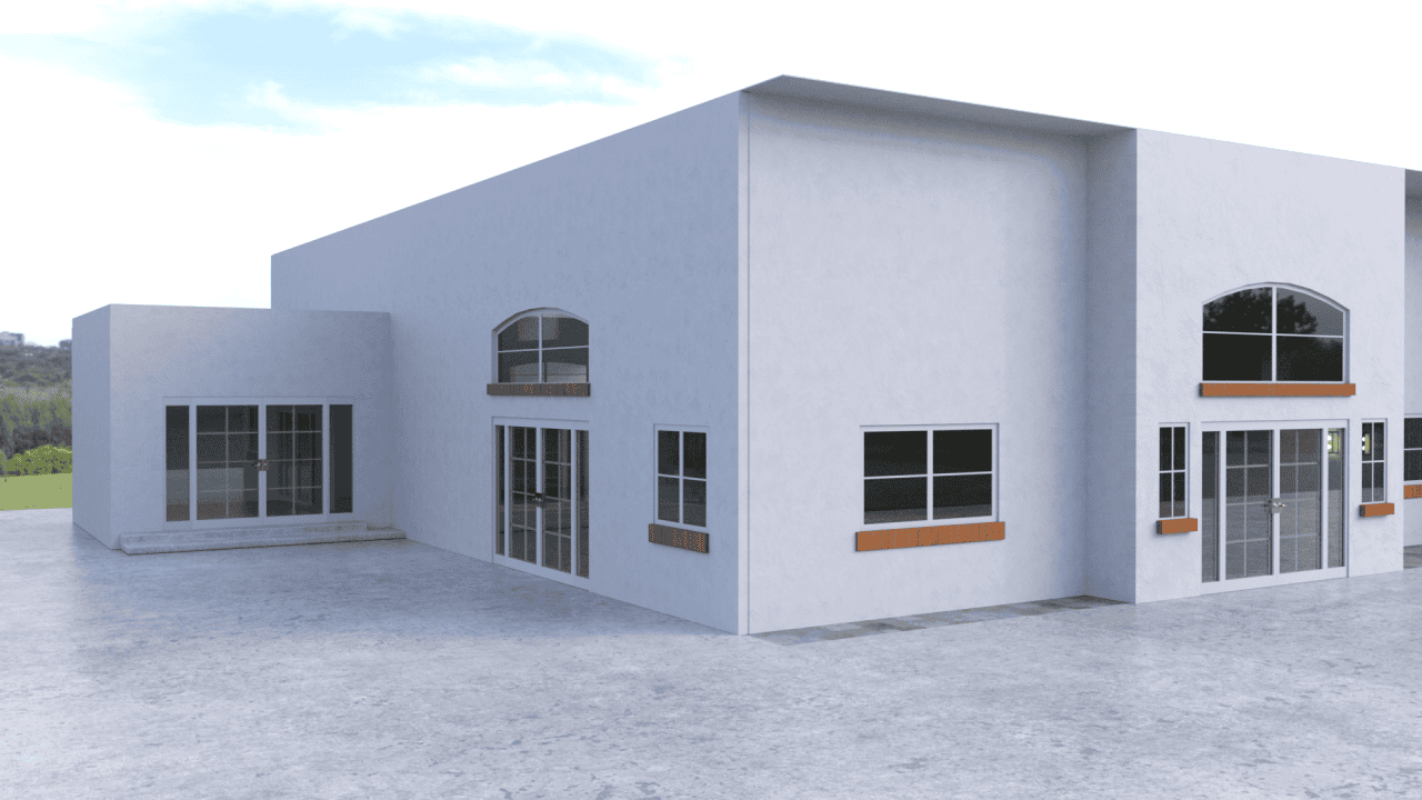 Outside view of the 3d model