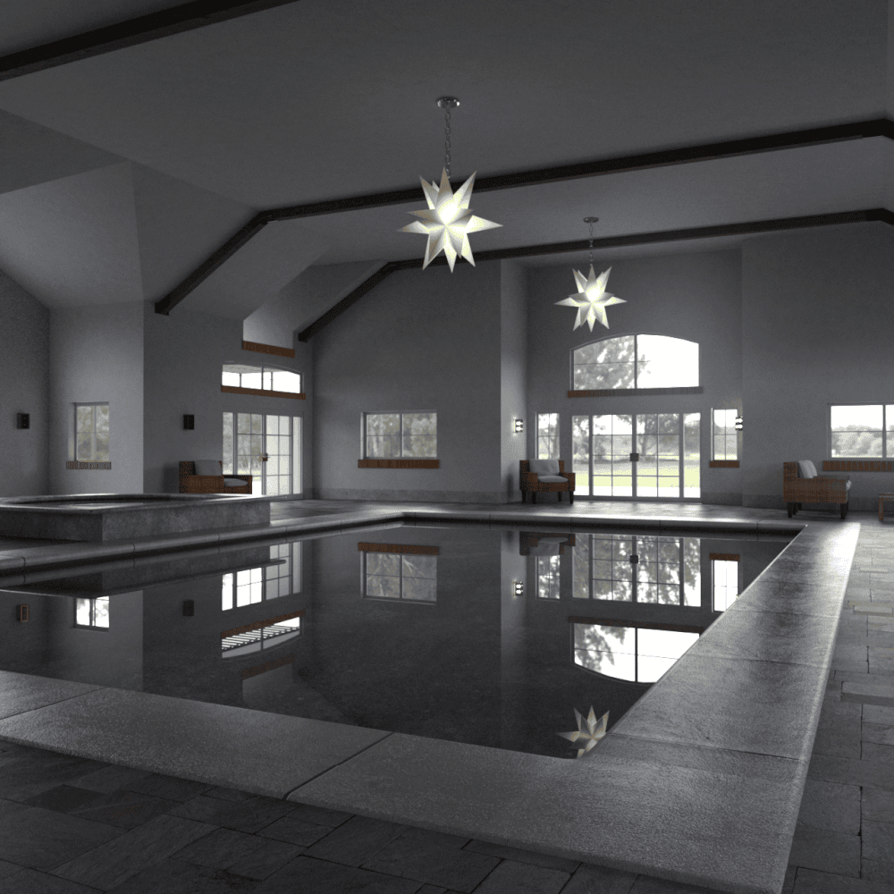 Another camera shot perspective of the swimming pool