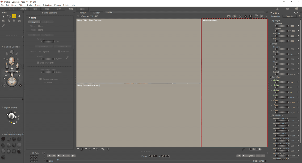 poser fitting layout