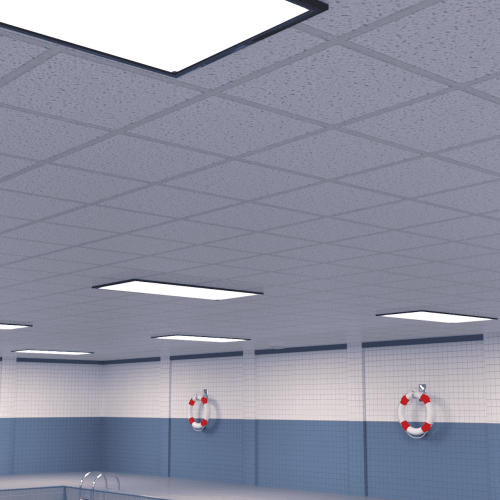 Render showing the roof above the pool