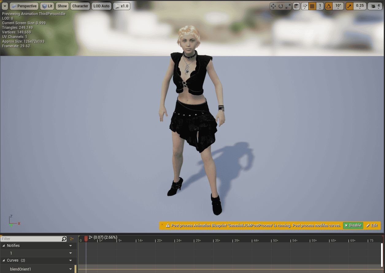 retargeted animation preview