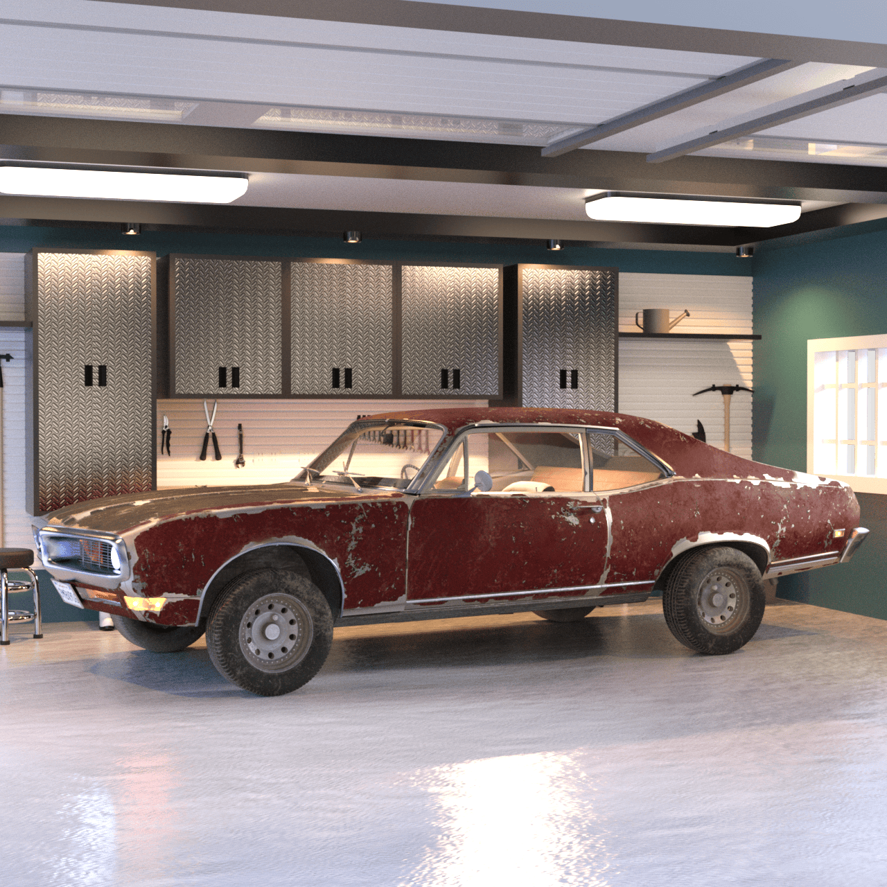 Retro 3d car model