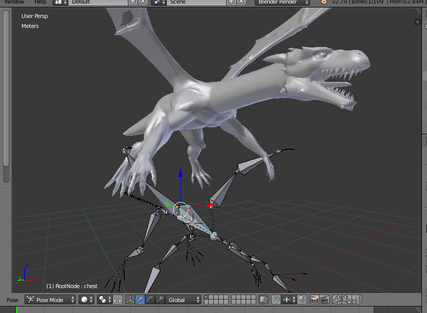 scaling daz model inside blender