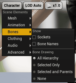 show bones in the skeleton viewport