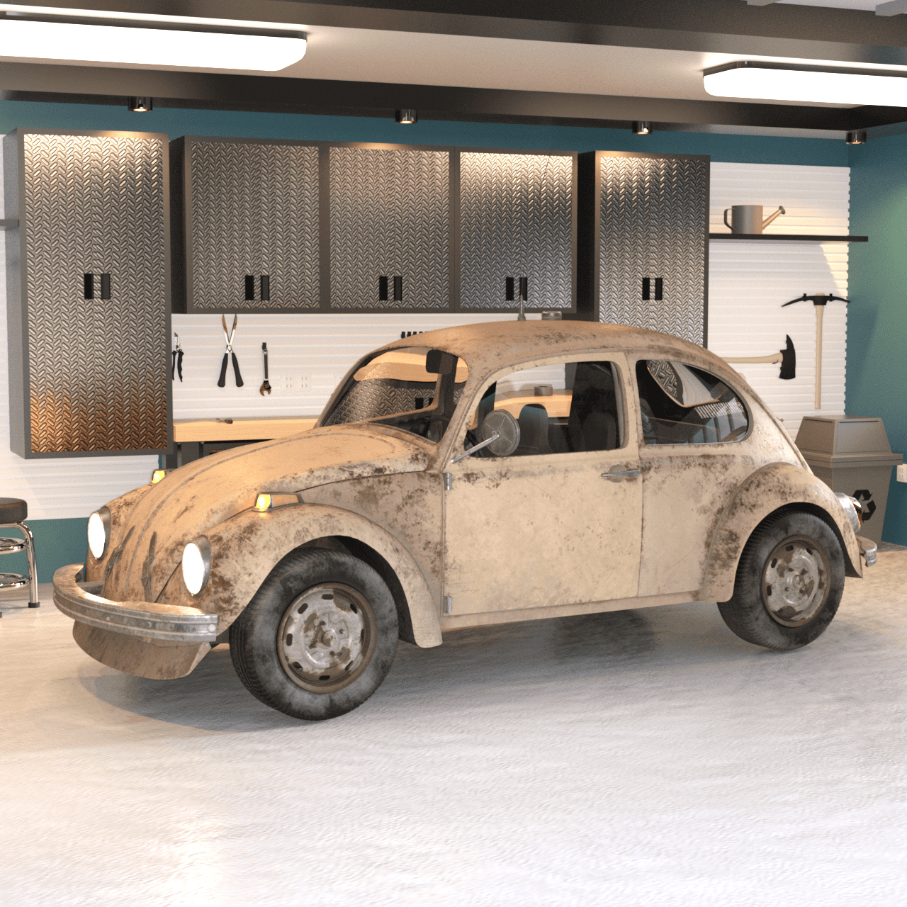 Small retro car 3d model