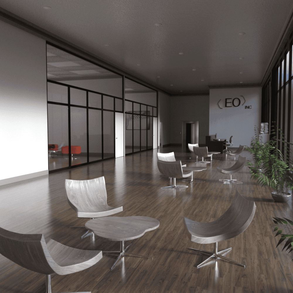 Entrance area of a stylish office 3d model