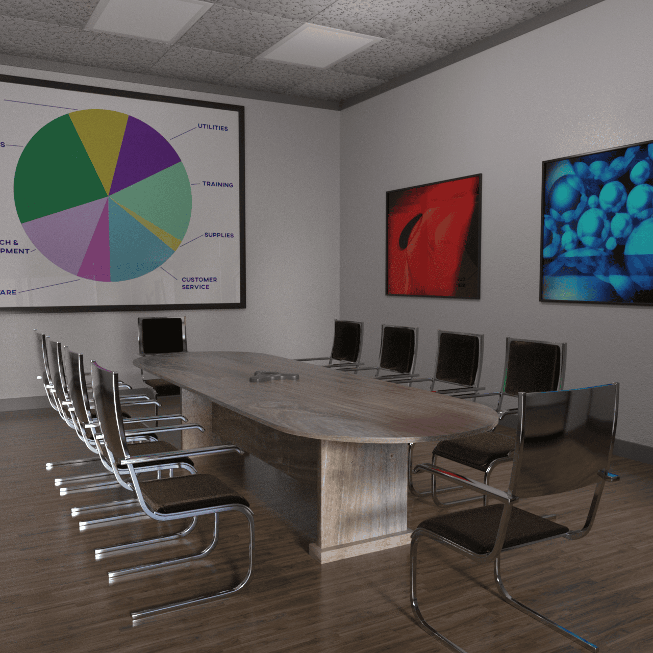 Conference room inside this stylish office 3d model