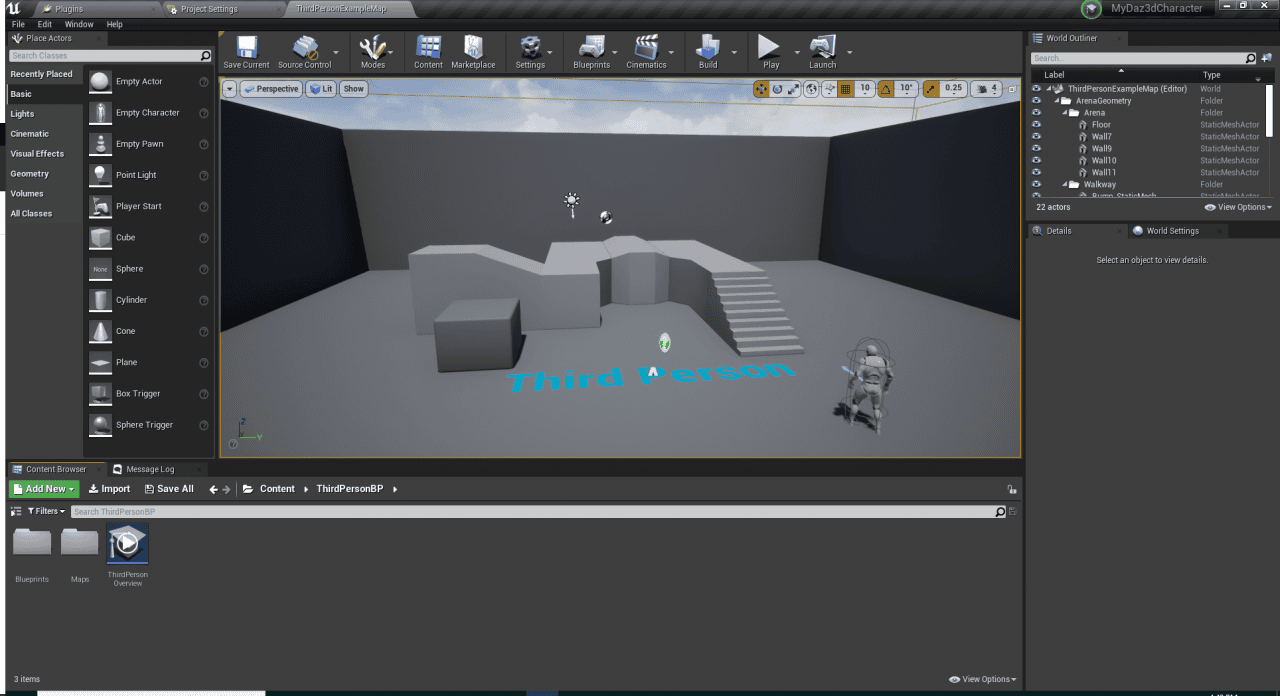 third person first looking