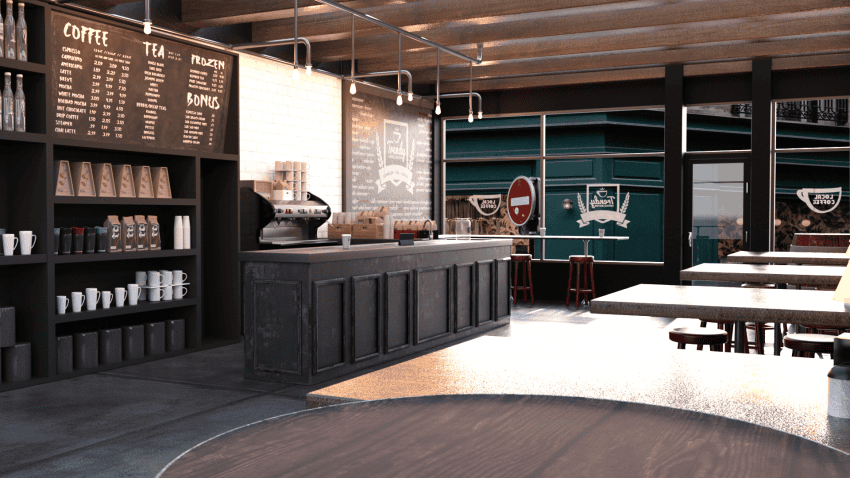 3d model of a coffee shop