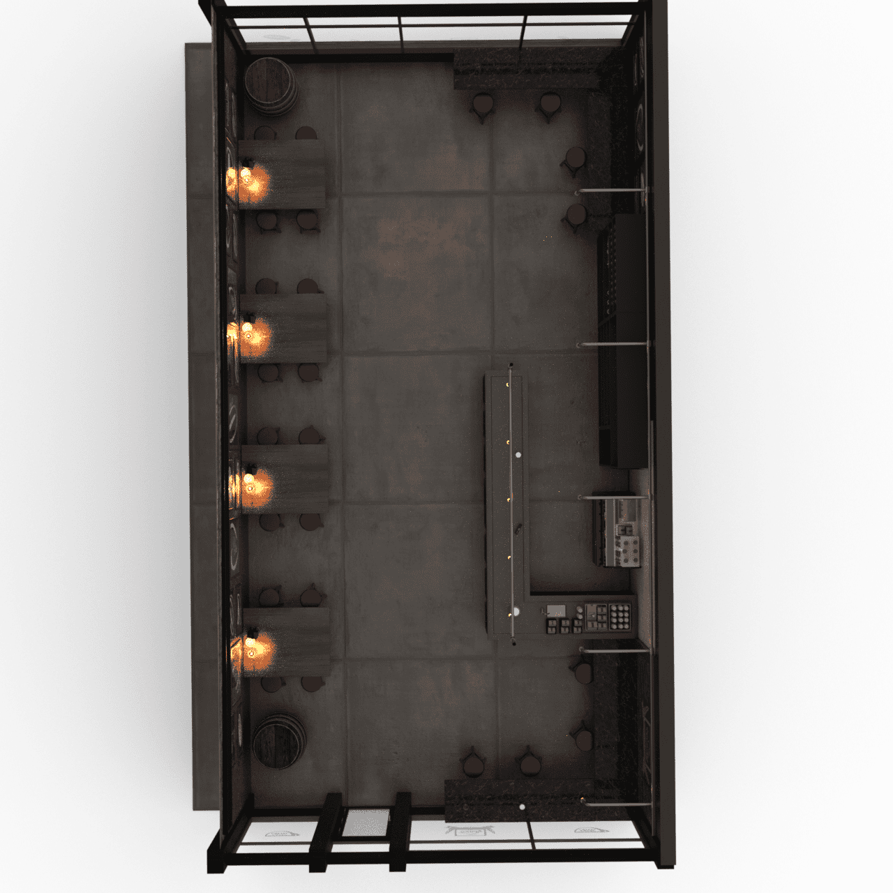 Top view zoomed out of the 3d model