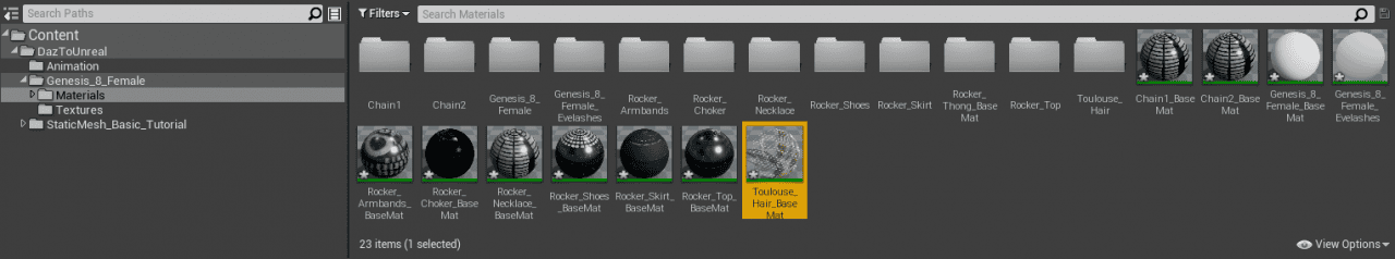 ue4 character materials