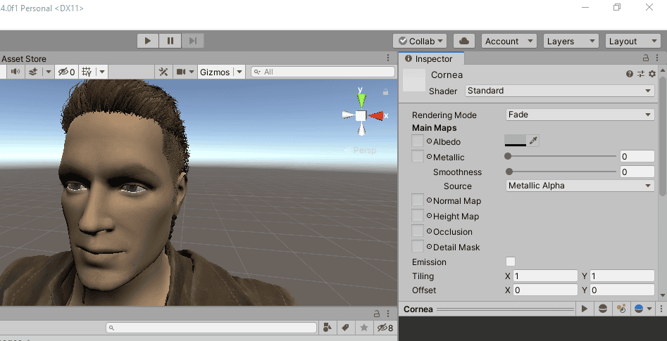 Unity imported daz character
